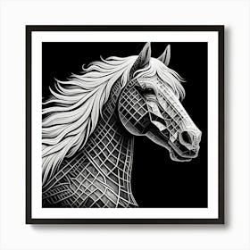 Abstract Horse Head Vector Illustration Art Print