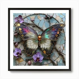 Mosaic Butterfly Art Print