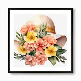 Hat With Flowers 8 Art Print