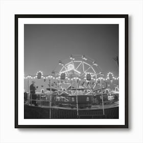 Klamath Falls, Oregon, Carnival Rides At The Circus By Russell Lee Art Print