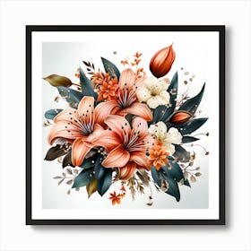 Floral Fusion Bold And Vivid Botanical Symphony Art Print