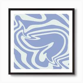 Blue Abstract Waves Art Print