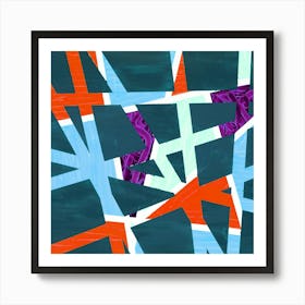 Road To Know Where - Blue Art Print