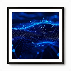 An Abstract Intricate Network Design Glowing With Intense Blue Astounding Waves Coursing Through C (2) 2 Art Print