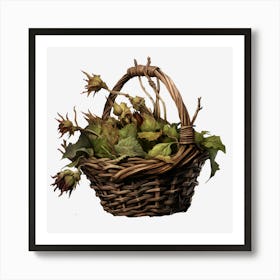 Basket Of Flowers Art Print