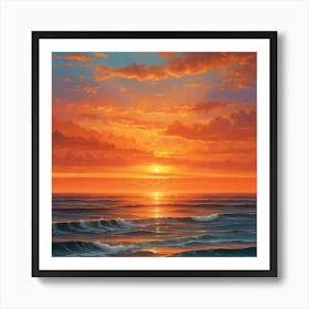 Sunset Over The Ocean Art Print