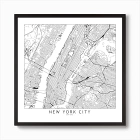 New York Map Art Print I