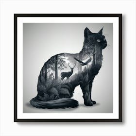 Cat In The Forest 2 Art Print