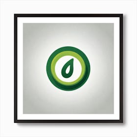 Green Leaf Logo Art Print