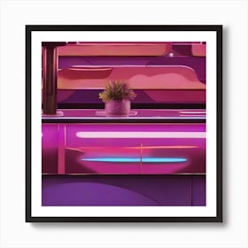 Neon Bar Counter Art Print