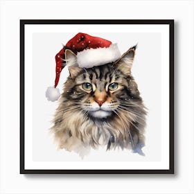 Santa Claus Cat 6 Art Print