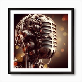 Robot With Microphone 1 Art Print