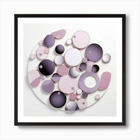 Light Purple White Light Gray Circle Art Art Print