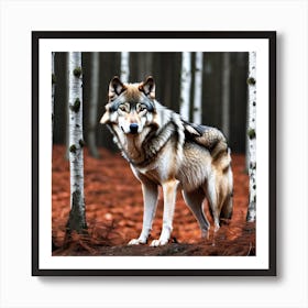 Wolf In The Woods 17 Art Print