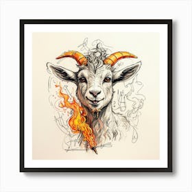 Goat With Horns 13 Art Print