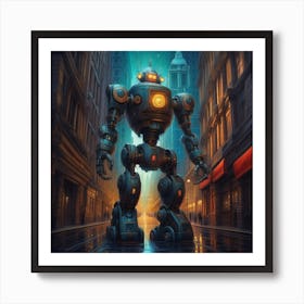 Robot In The City 60 Art Print