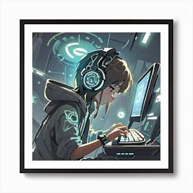 Gamer Girl Art Print