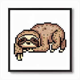 Lazy Pixel Sloth Art Print