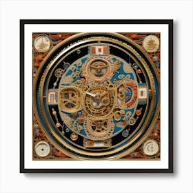 Celestial Clock Tapestry Art Print