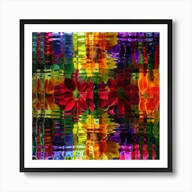 Colorful Flowers In Water Art Print