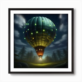 Dark Hot Air Balloon 1 Art Print