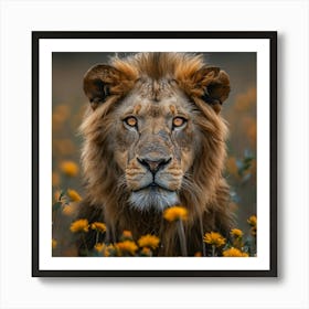 Lion In The Field 2 Art Print