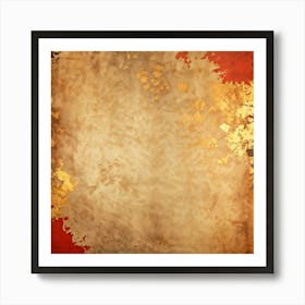 Abstract Vintage Thanksgiving Design Featuring Weathered Metallic Gold Paint Splashes On A Warm Pape 2 1 Art Print