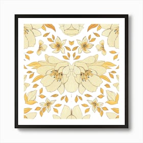 Yellow Floral Pattern Art Print