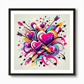 Abstract Hearts 2 Art Print