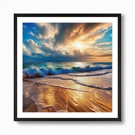 Sunset At The Beach 78 Art Print