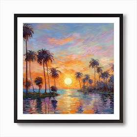 Sunset At The Beach 10 Art Print