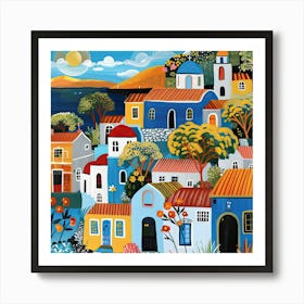 Kids Travel Illustration Greece 1 Art Print