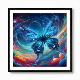 Blue Butterfly Art Art Print