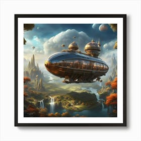 Spaceship In The Sky 1 Art Print