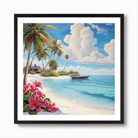 Beach Scene 3 Art Print