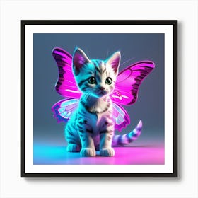 Cat With Butterfly Wings Art Print