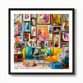 Colorful Living Room Art Print