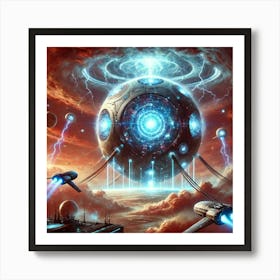 A Sci Fi Depiction Of The Tempest Nexus, Weather Control Art Print