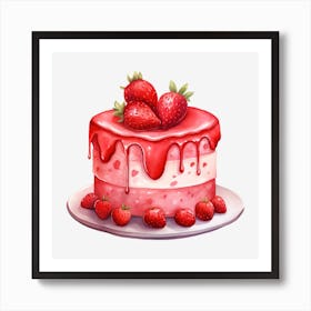 Strawberry Cake 12 Art Print