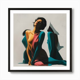 Woman Entrancing Silhouette Art Print