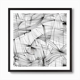 Sketch In Black And White Line Art 7 Art Print