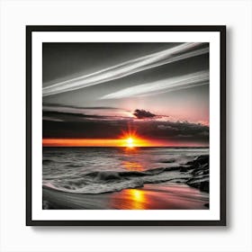 Sunset On The Beach 18 Art Print