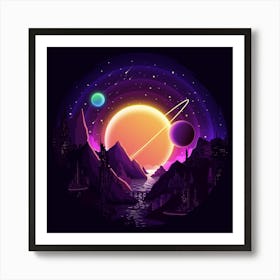 Planets In Space Art Print