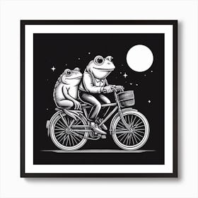 Frogs On A Bicycle 3 Art Print