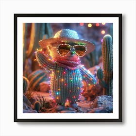 Cactus Teddy Bear In Sunglasses Art Print