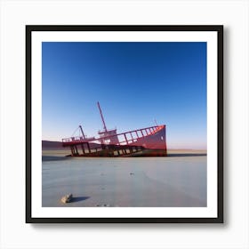 Abandoned Ship In The Desert Art Print