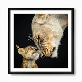 Lioness And Cub Art Print