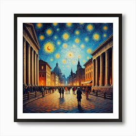 Starry Night In Rome 1 Art Print