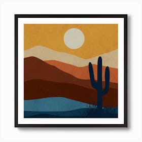 Sunset In The Desert 2 Art Print