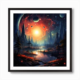 Space Landscape 1 Art Print